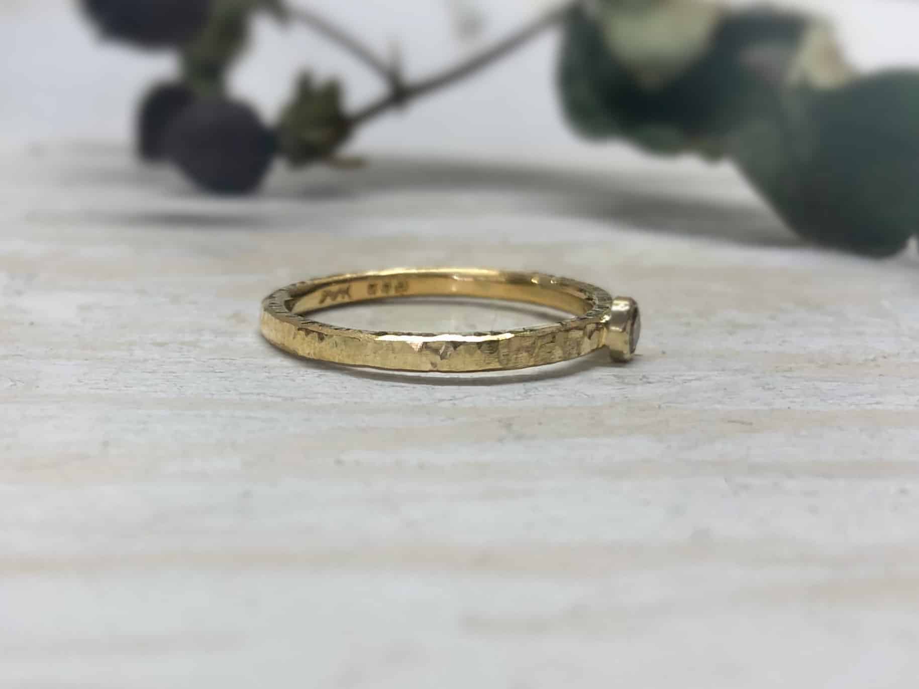 Boho Verlobungsring "Celestas" 3 Bohoverlobungsring mit Baumoberfläche Celestas
